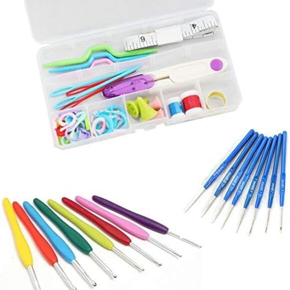 67 Pack Crochet Hooks Set,13 PCS 2mm(B)-10mm(N) Ergonomic Soft Grip Crochet Hand - Picture 2 of 8